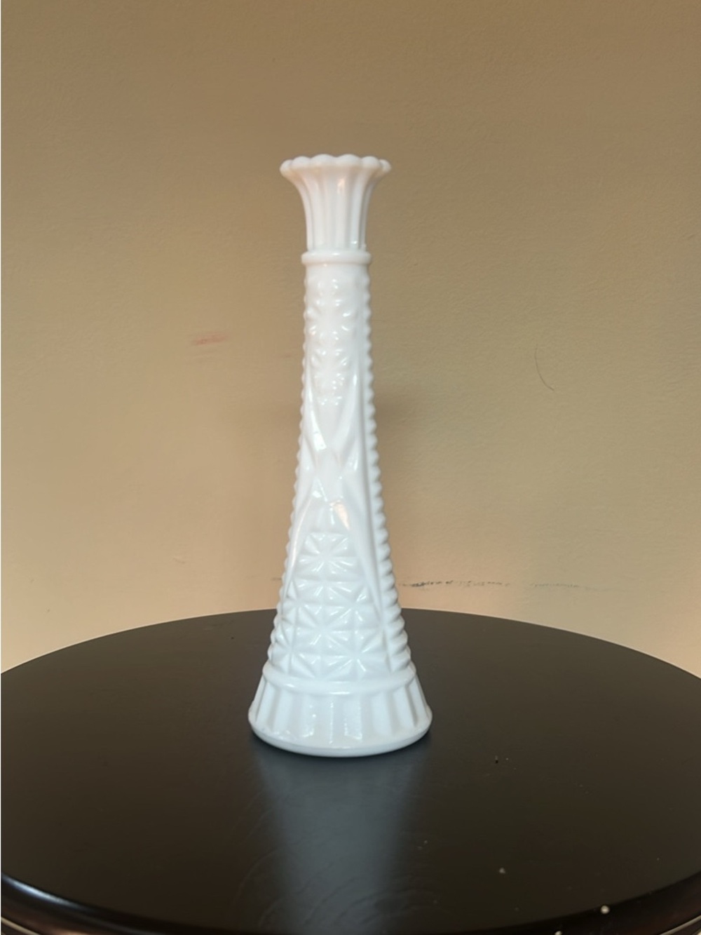 VINTAGE White Decorative Milk Glass Bud Vase - Classic Home Accent